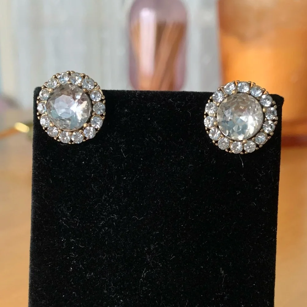 J Crew crystal stud earrings with micropavé setting - Picture 6 of 6